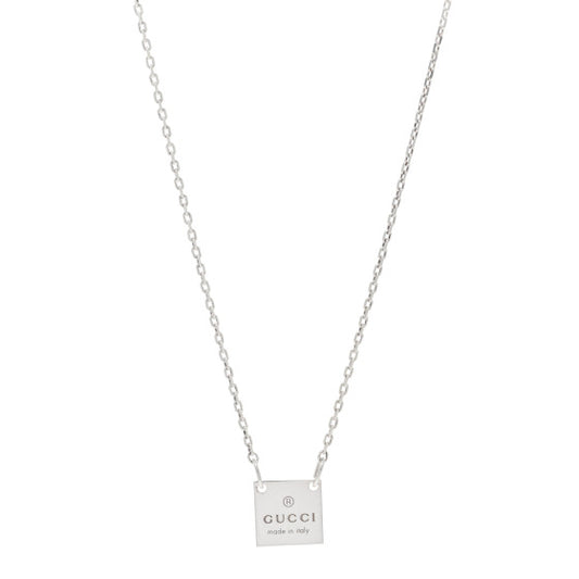 Gucci Trademark Square Necklace in Sterling Silver