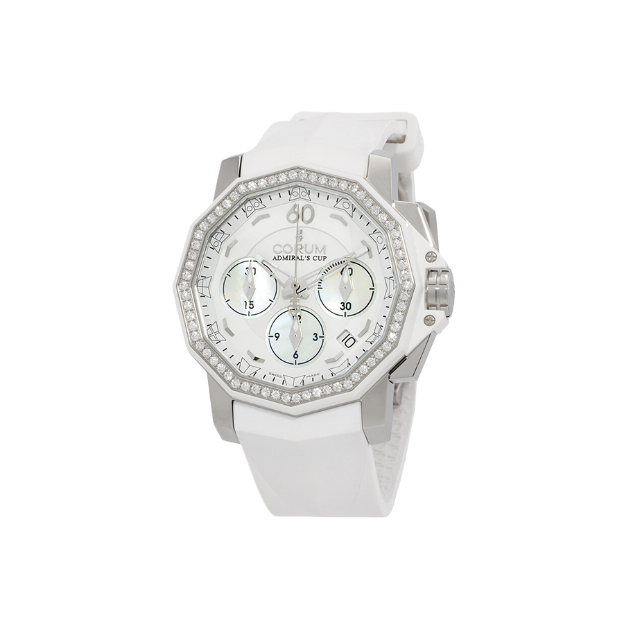 CORUM Admiral's Cup Chronograph Automatic Diamond White Mother of Pearl Dial Watch