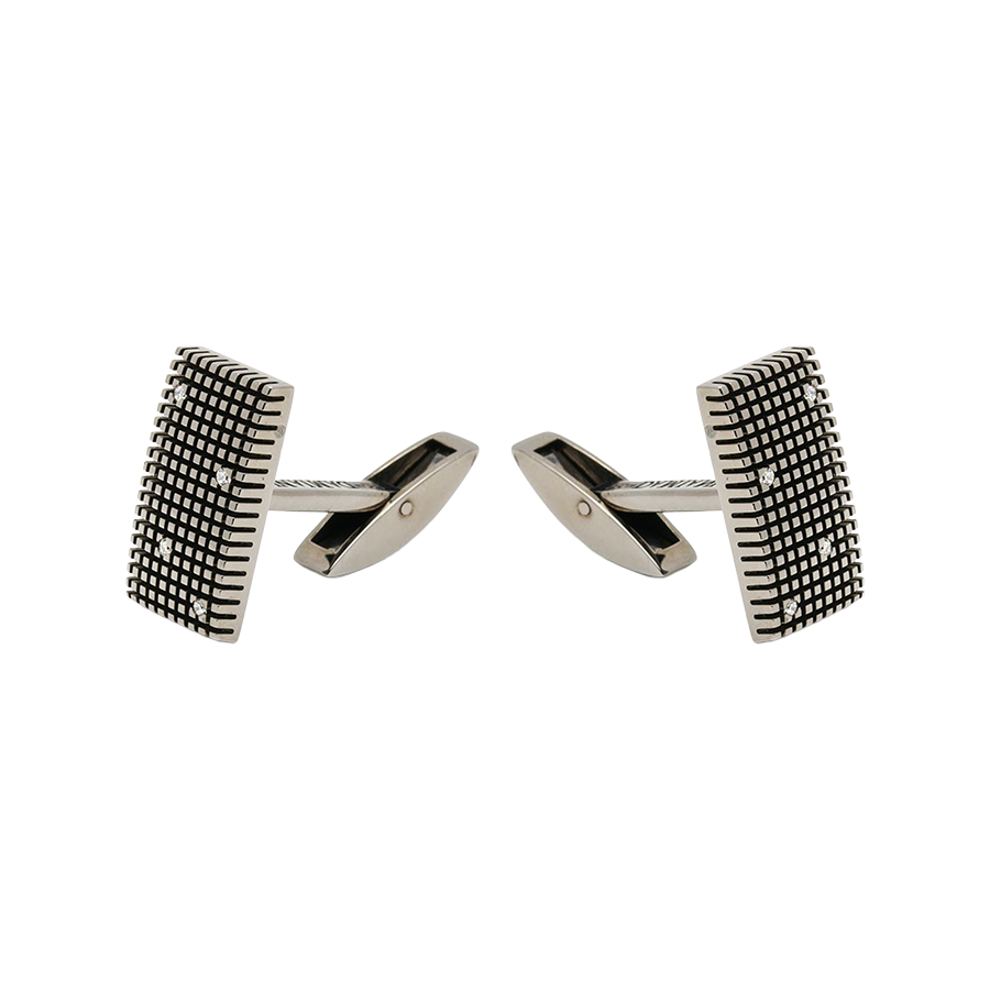 Damiani Metropolitan Cufflinks in 18K White Gold with Diamonds