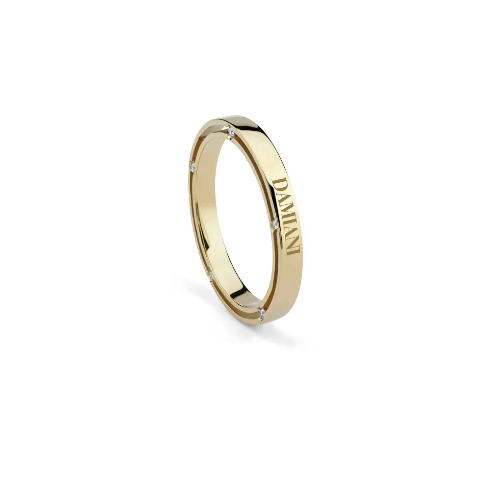 Damiani D-Side Ring in 18K Yellow Gold with Diamonds