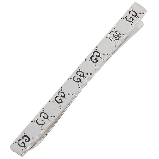 Gucci Ghost & Logo Tie Bar in Sterling Silver