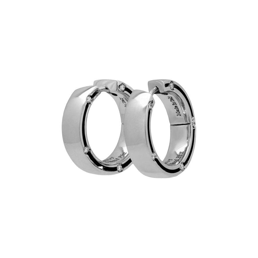 Damiani D-Side Earrings in 18K White Gold with Diamonds