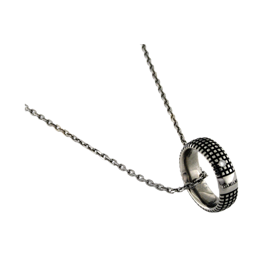 Damiani Metropolitan Pendant in 18K White Gold with Diamonds