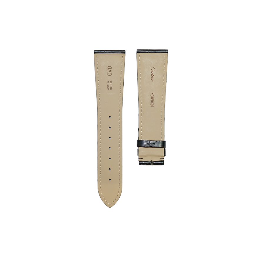 Cartier KD4P Alligator Strap - Mat Black