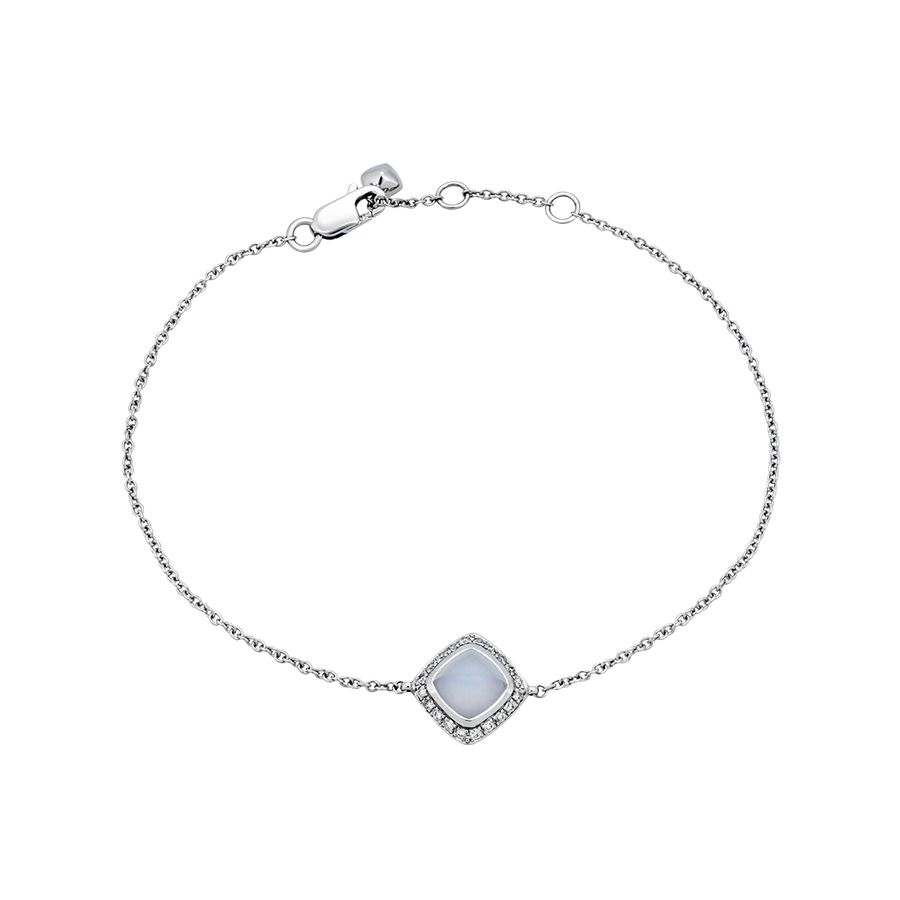 Fred 18K White Gold Diamond Chalcedony Bracelet