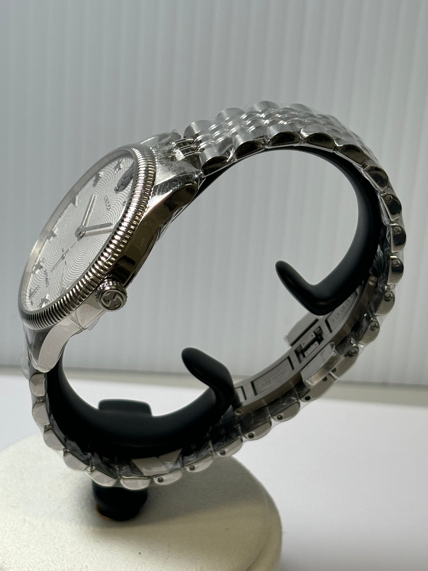 Gucci G-Timeless Automatic white guilloche Stainless Steel watch