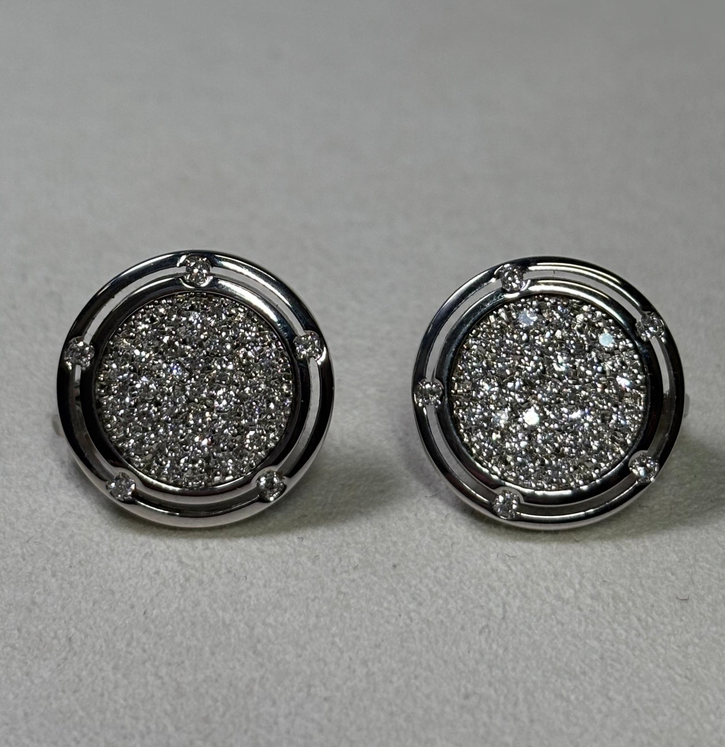 Damiani D-Side Earrings in 18K White Gold with Pave Diamonds