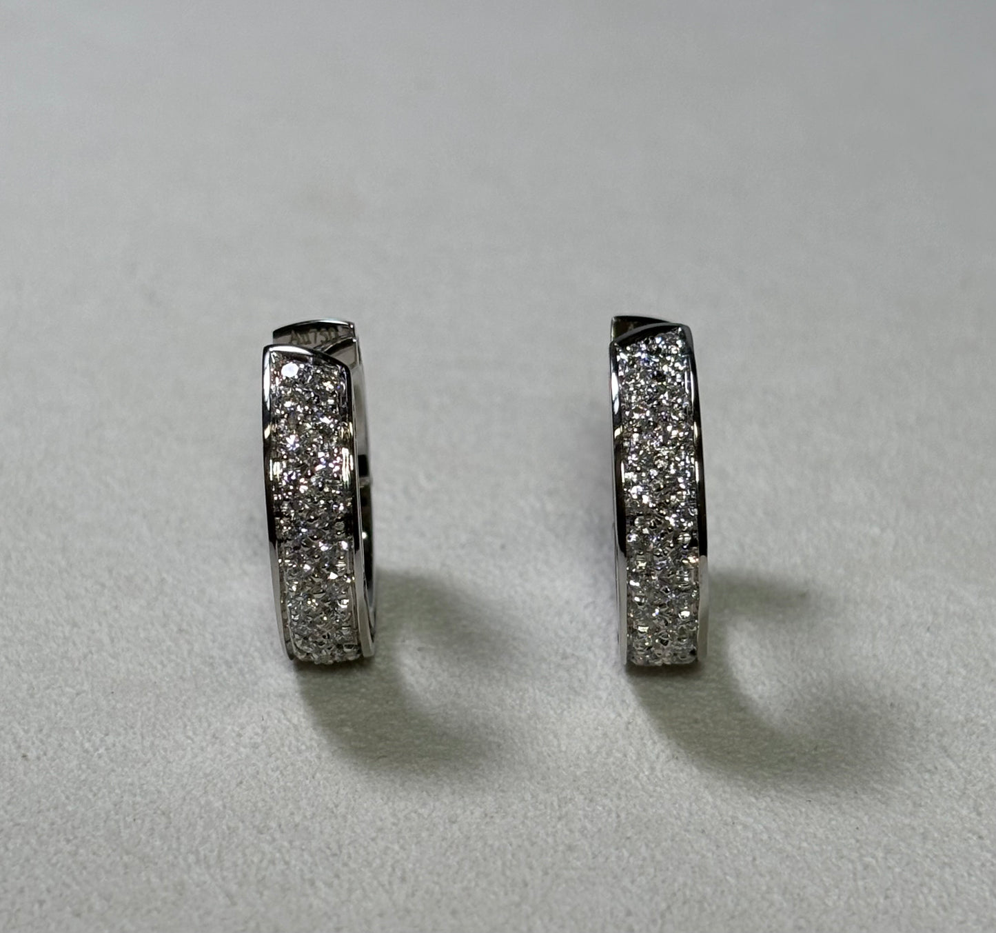 Damiani D-Side Earrings in 18K White Gold with Pave Diamonds