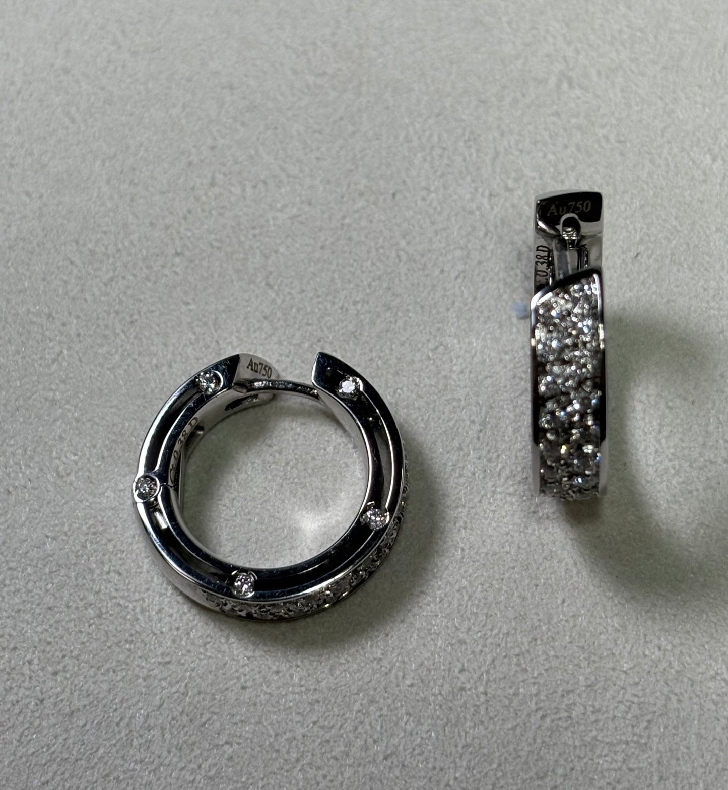 Damiani D-Side Earrings in 18K White Gold with Pave Diamonds