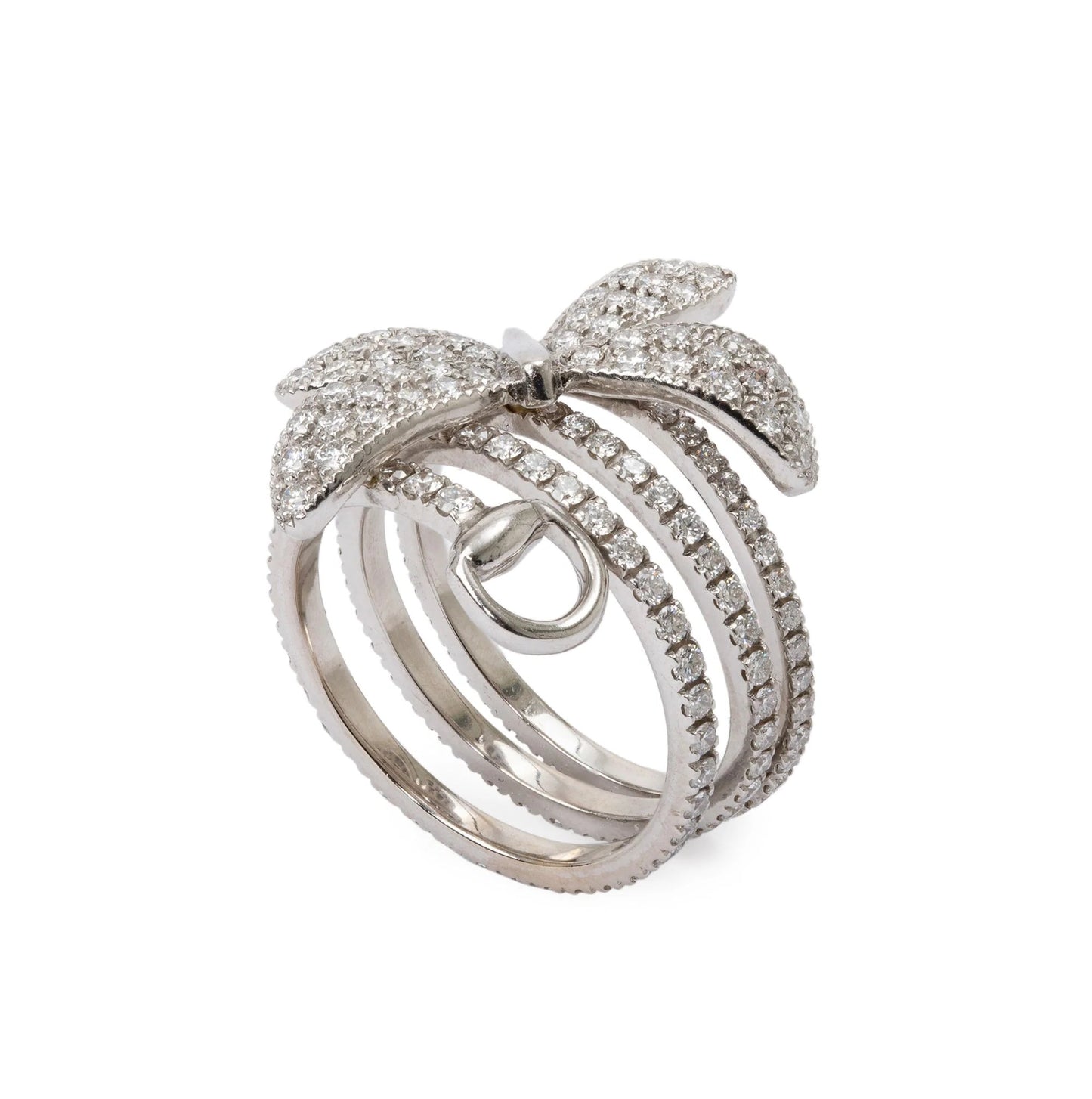 Gucci Flora Ring Butterfly Ring in 18K White Gold