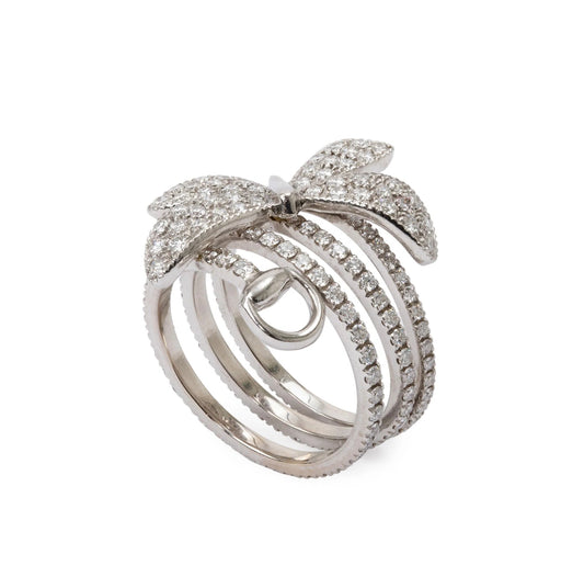 Gucci Flora Ring Butterfly Ring in 18K White Gold
