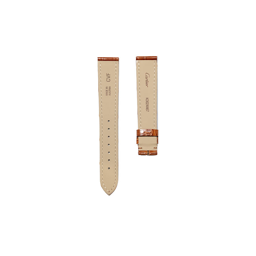 Cartier KD02 Alligator Strap - Gold Shiny Brown