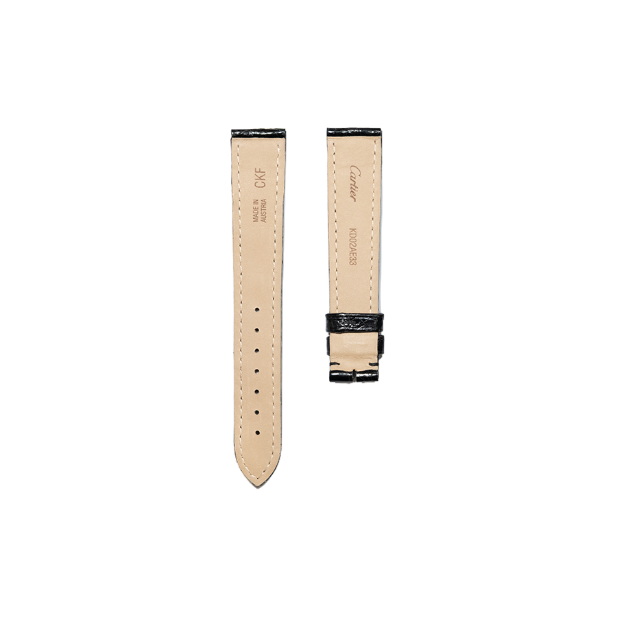 Cartier KD02 Crocodile Strap - Shiny Black