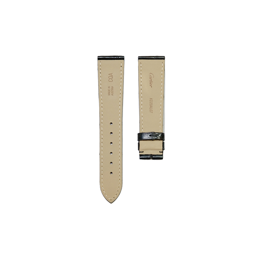 Cartier KD20 Alligator Strap - Mat Black