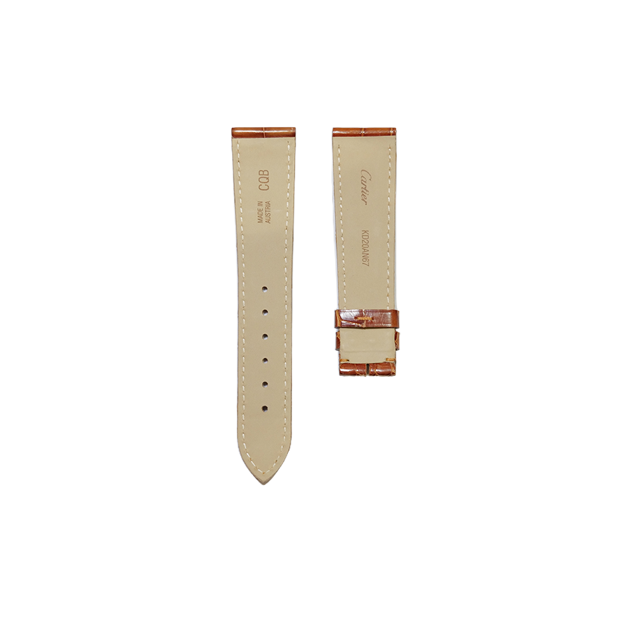 Cartier KD20 Alligator Strap - Gold Shiny Brown