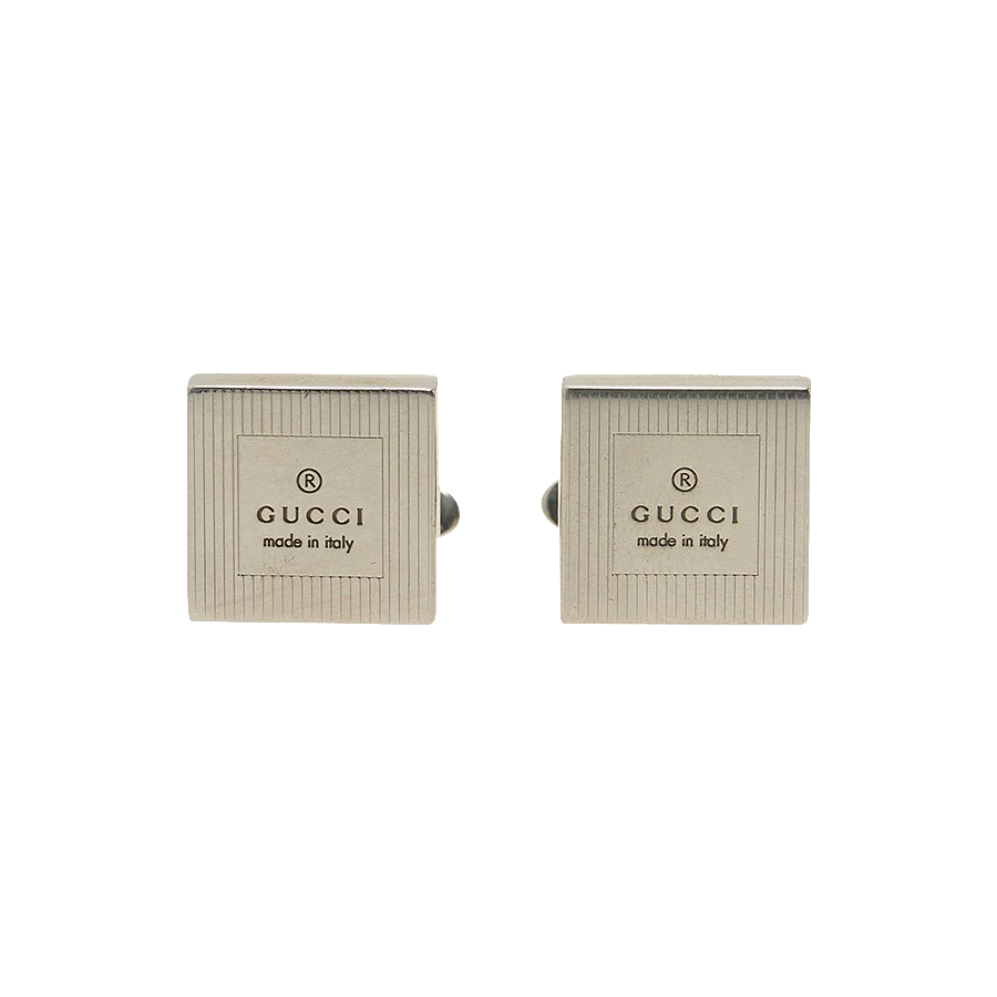Gucci Trademark Square Cufflinks in Sterling Silver