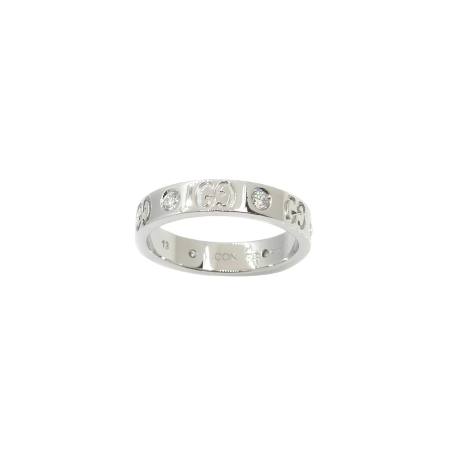Gucci Icon Ring in 18K White Gold with Diamonds