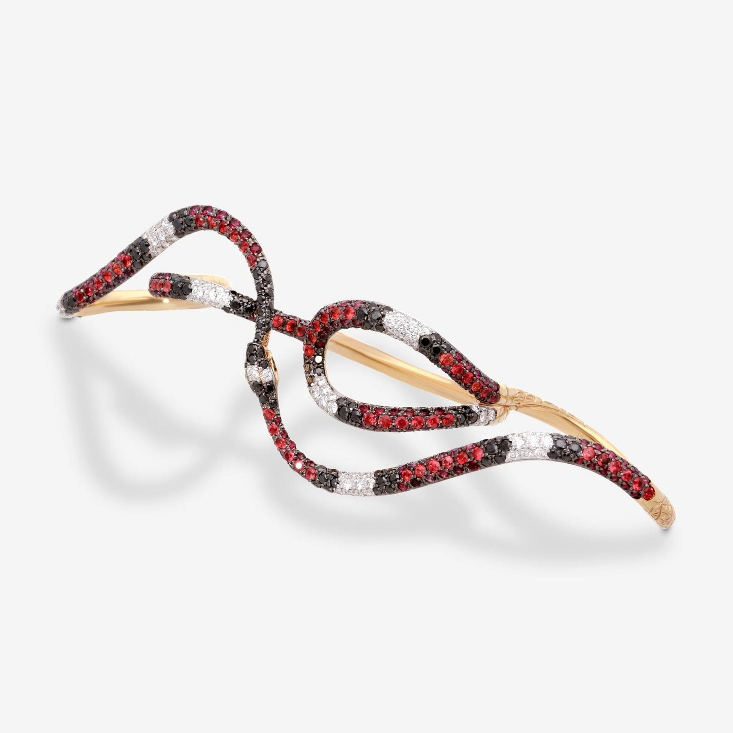 Gucci Ouroboros Ring in 18K Yellow Gold with Diamonds, Sapphire and Tourmalline