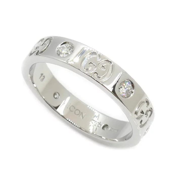 Gucci Icon Ring in 18K White Gold with Diamonds