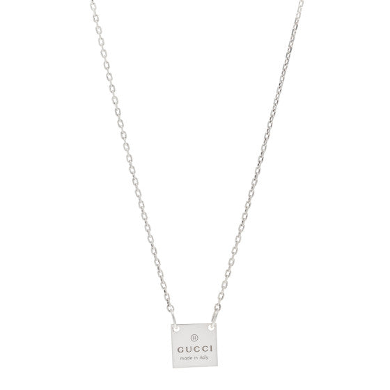 Gucci Trademark Square Necklace in Sterling Silver