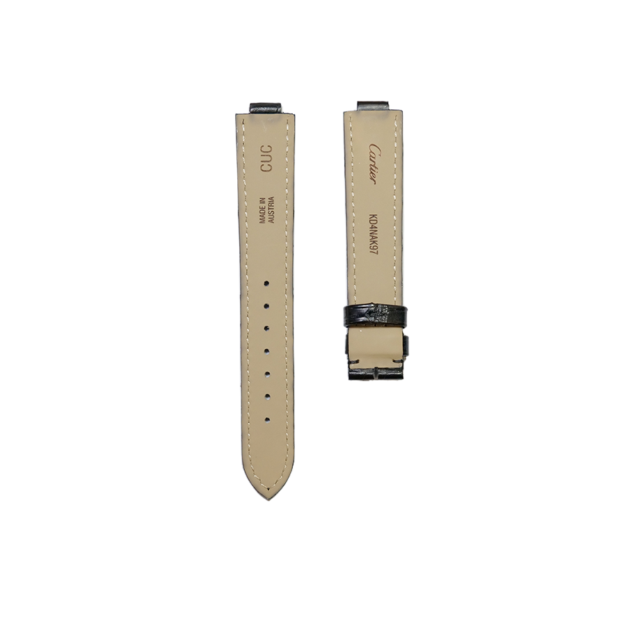 Cartier KD4N Alligator Strap - Mat Black