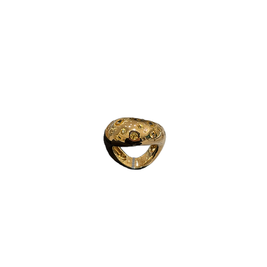 FRED Mouvemente Ring in 18K Yellow Gold with Yellow Sapphires