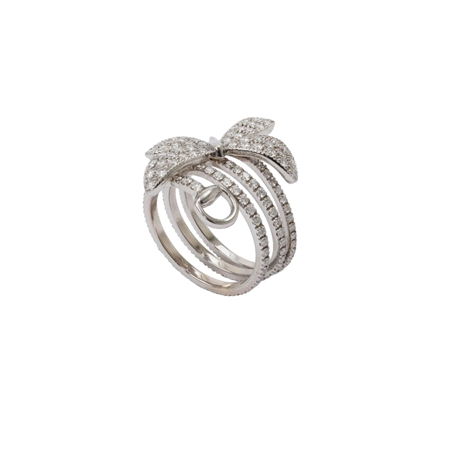 Gucci Flora Ring Butterfly Ring in 18K White Gold