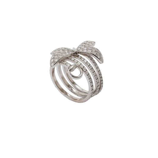 Gucci Flora Ring Butterfly Ring in 18K White Gold