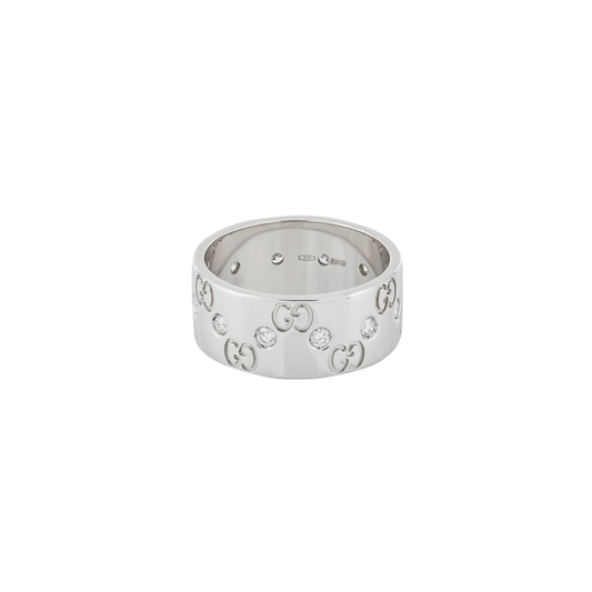 Gucci Icon Ring in 18K White Gold with Diamonds