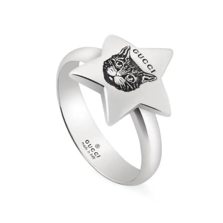 Gucci Blind for Love Feline Ring in Sterling Silver