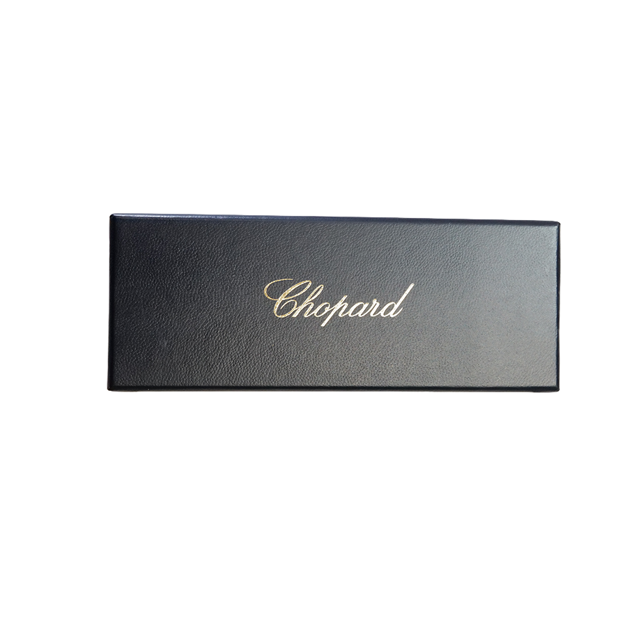 Chopard Calfskin White Leather Logo Charm Keychain