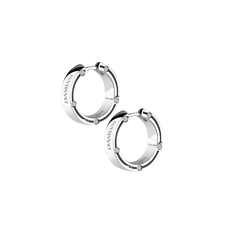 Damiani D-Side Earrings in 18K White Gold with Diamonds