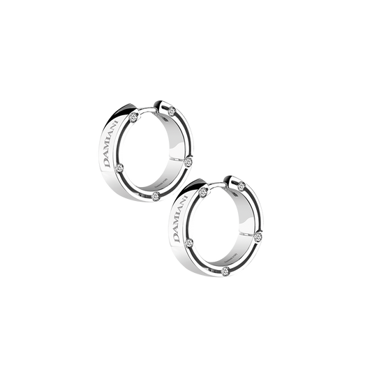 Damiani D-Side Earrings in 18K White Gold with Diamonds