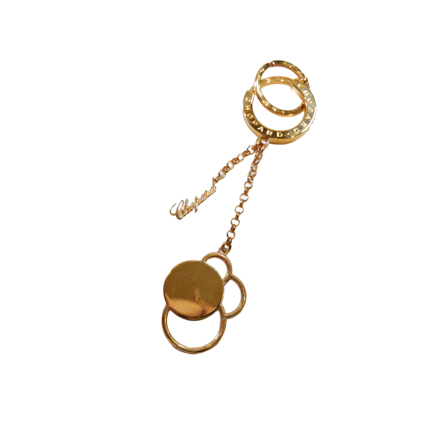 Chopard Classic Gold-Toned Leather Keychain