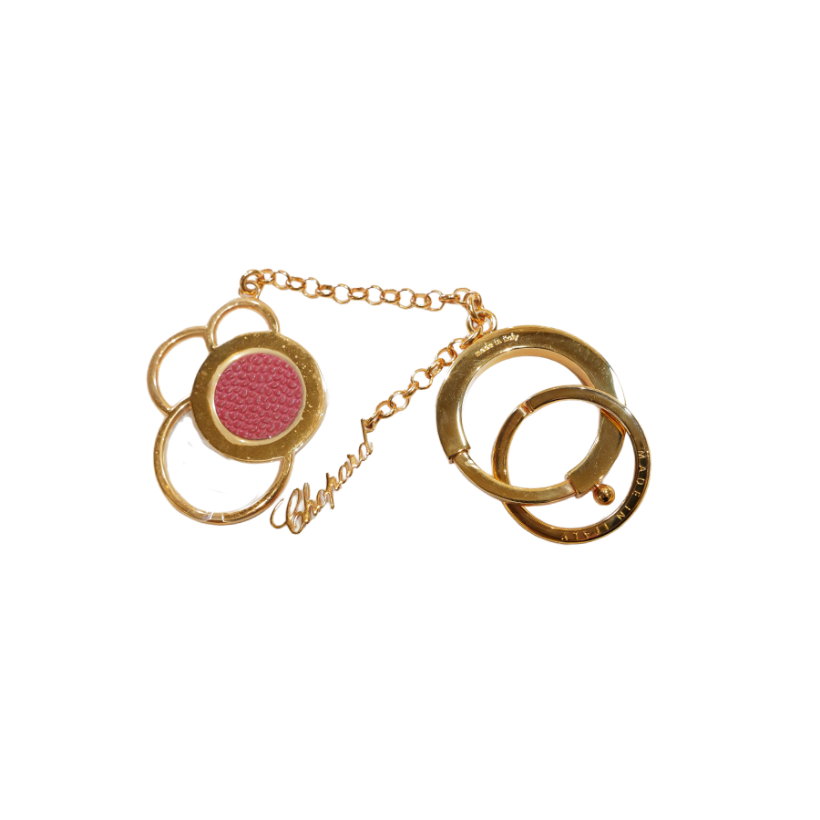 Chopard Classic Gold-Toned Leather Keychain