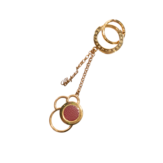 Chopard Classic Gold-Toned Leather Keychain