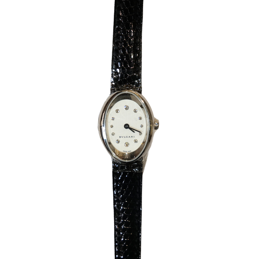 Bulgari Ovale Quartz Ladies Watch in 18K White Gold Diamonds