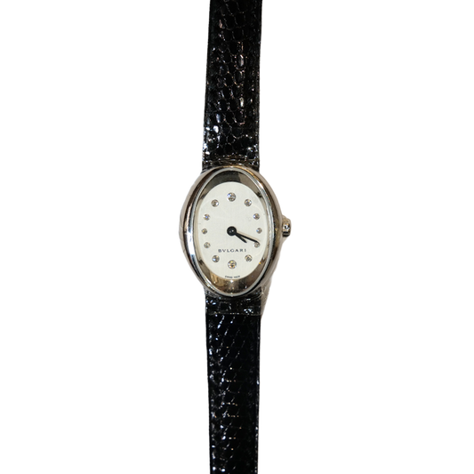 Bulgari Ovale Quartz Ladies Watch in 18K White Gold Diamonds
