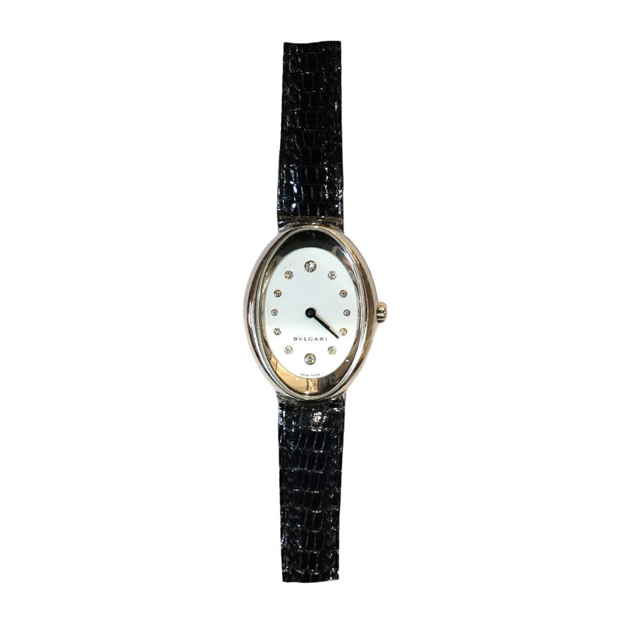 Bulgari Ovale Quartz Ladies Watch in 18K White Gold Diamonds