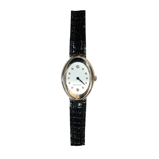 Bulgari Ovale Quartz Ladies Watch in 18K White Gold Diamonds