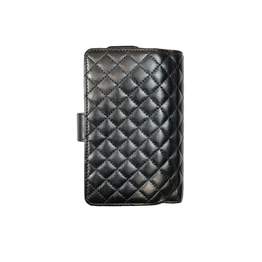 Chanel Black Quilted Lambskin Organizer Long Wallet