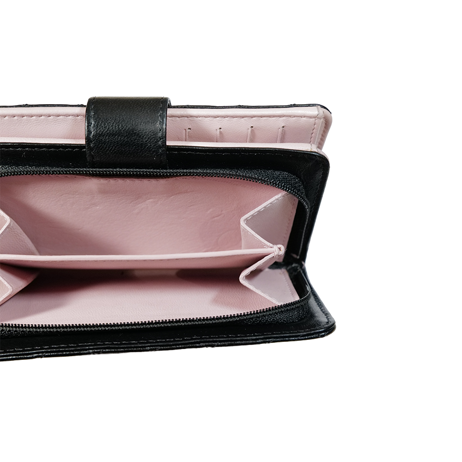 Chanel Black Quilted Lambskin Organizer Long Wallet