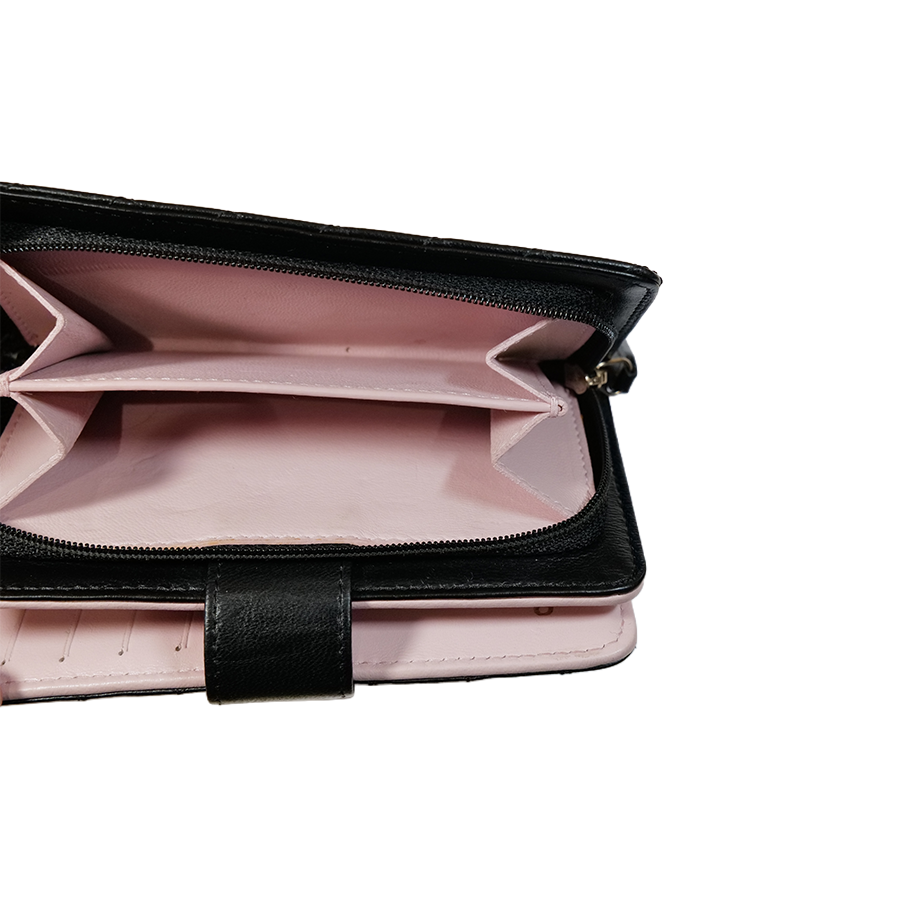 Chanel Black Quilted Lambskin Organizer Long Wallet