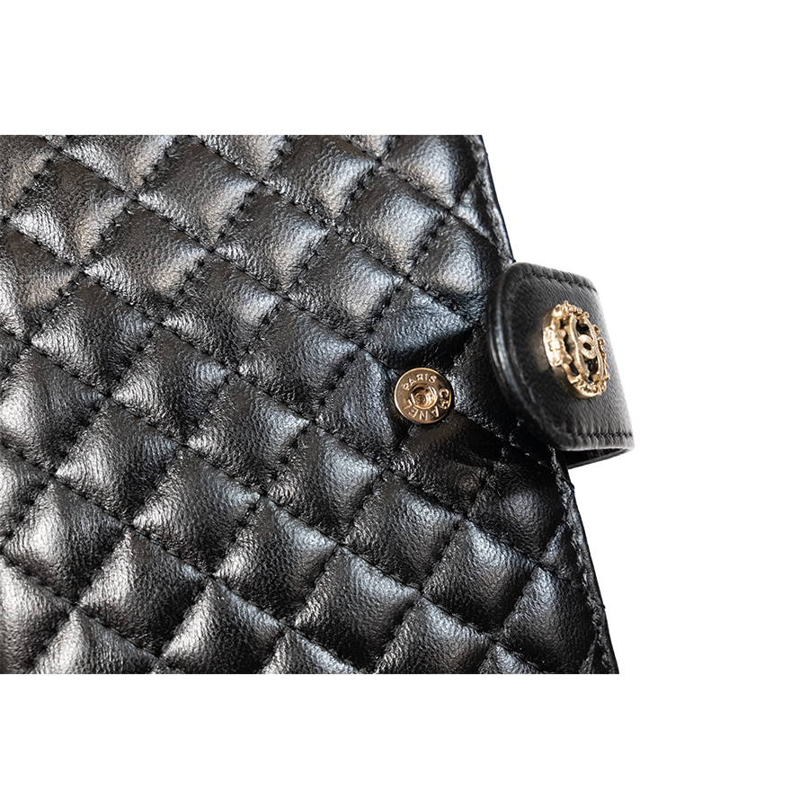 Chanel Black Quilted Lambskin Organizer Long Wallet