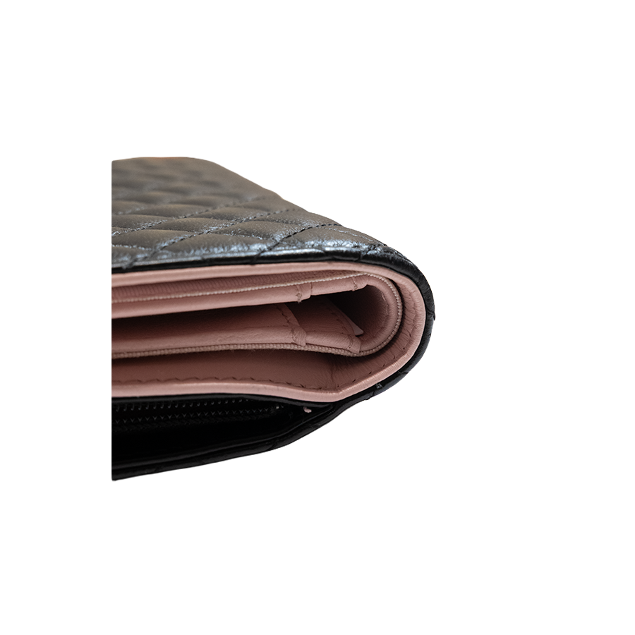 Chanel Black Quilted Lambskin Organizer Long Wallet