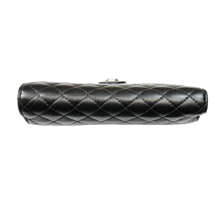 Chanel Black Quilted Lambskin Organizer Long Wallet