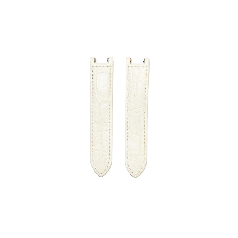 Cartier KD1K Caiman Strap - Mat White