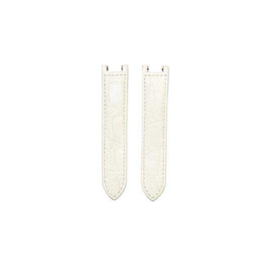 Cartier KD1K Caiman Strap - Mat White