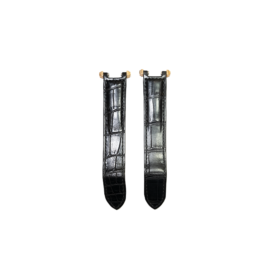 Cartier KD1K Alligator Strap - Mat Black