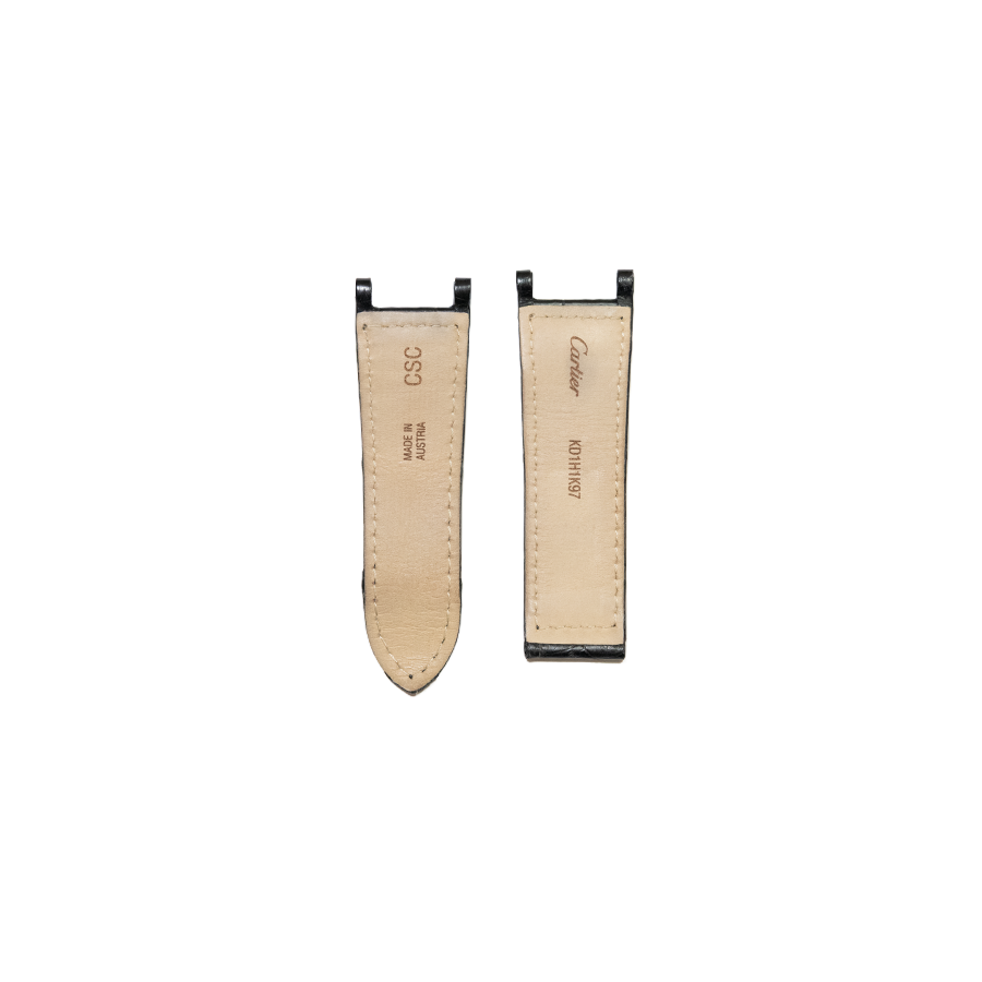 Cartier KD1H Alligator Strap - Mat Black